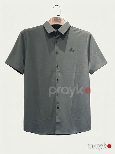 Kişilər üçün qısaqol köynək 2383456, boz, pambıq, ölçü 3XL a — Bakı
