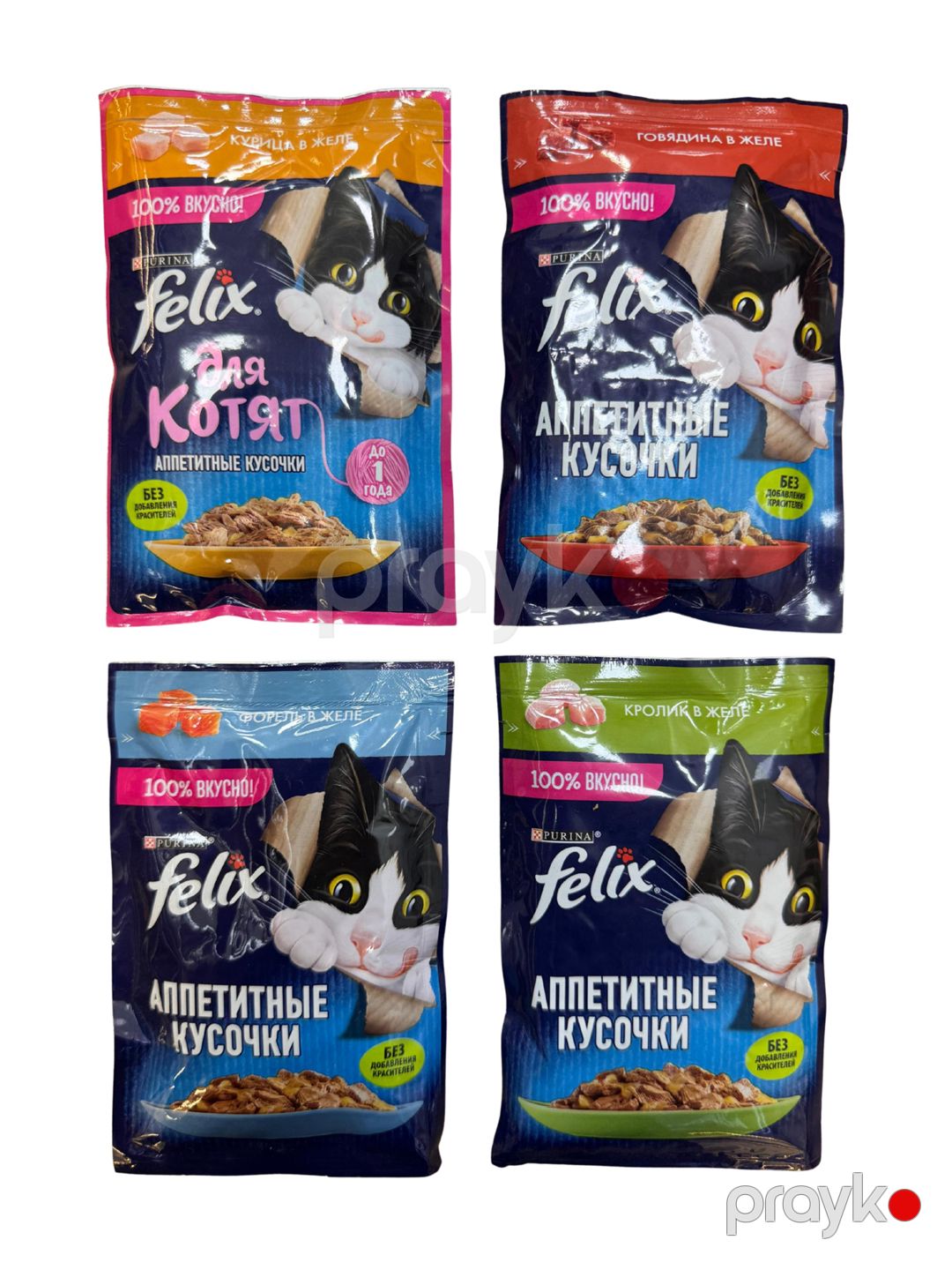 Nəm yem pişiklər üçün Felix qarışıq set, 4x75 q — Mallar, Bakı (2)