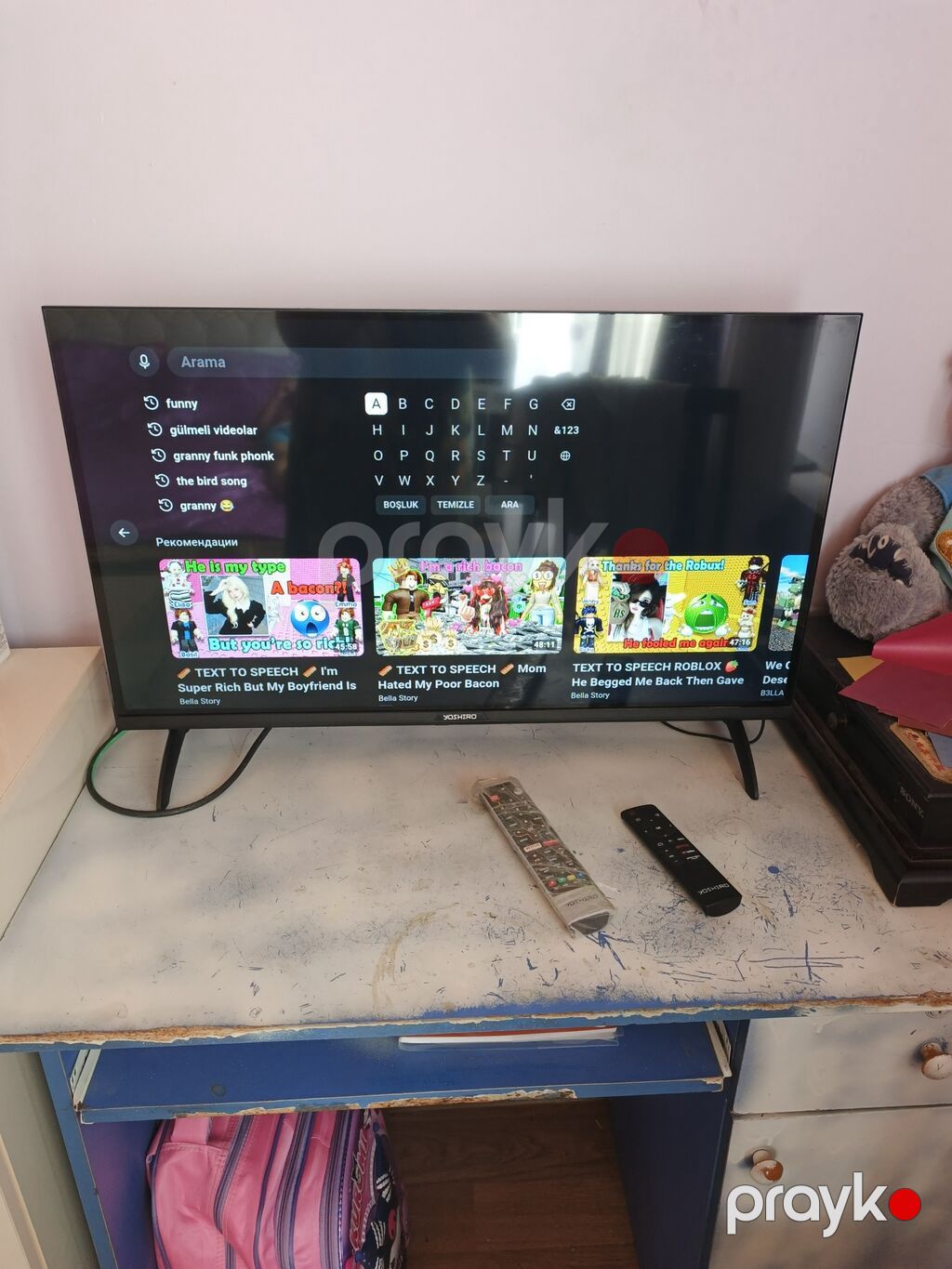 Yoshiko 32" LED televizor cəmi 2ay işlənib karopkasi senedi var — Televizorlar, Xırdalan (5)
