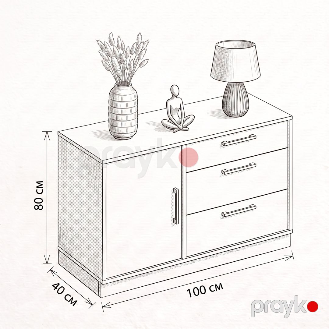 Komod, Ldsp, Venge, 80x40x100 sm — Mallar, Bakı (2)