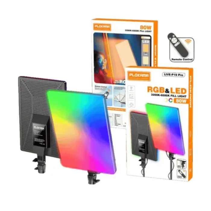Plokama LIVE-P19 Pro RGB 80W LED Panel Studiya İşıqlandırma Lampası — Bakı