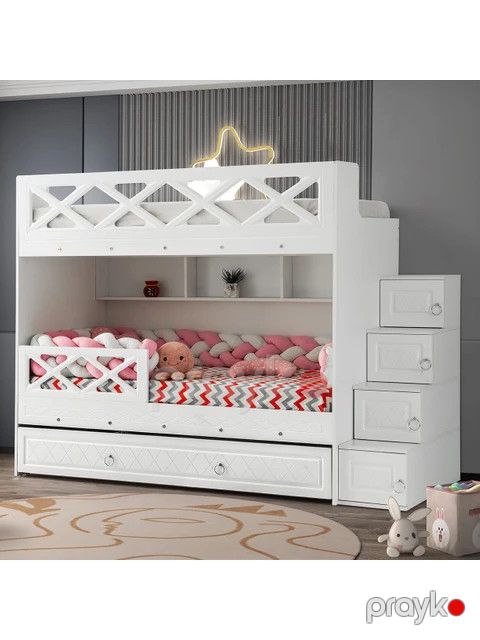 Uşaq çarpayısı Elegant Wood ZARR2107, laminat, ağ, 195.6x94 sm — Bakı
