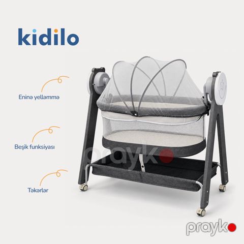 Beşik Kidilo AB10, Boz, 110x50x80 sm — Bakı
