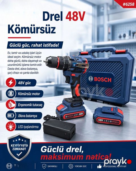 4322 Məhsulun adı: Drel-şurup bağlayan, 48W Brend: No Brand — Bakı