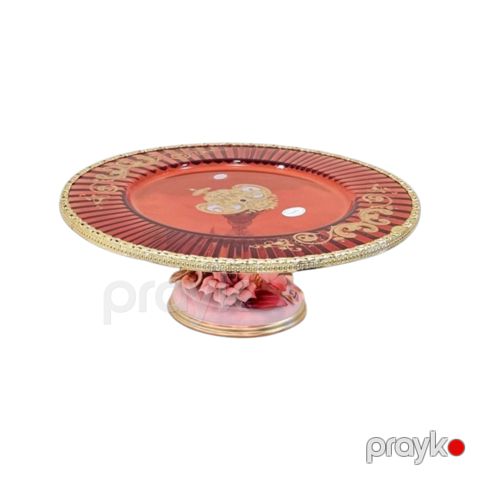 Tort qabı 6813, şüşə, qırmızı, 32 sm — Bakı