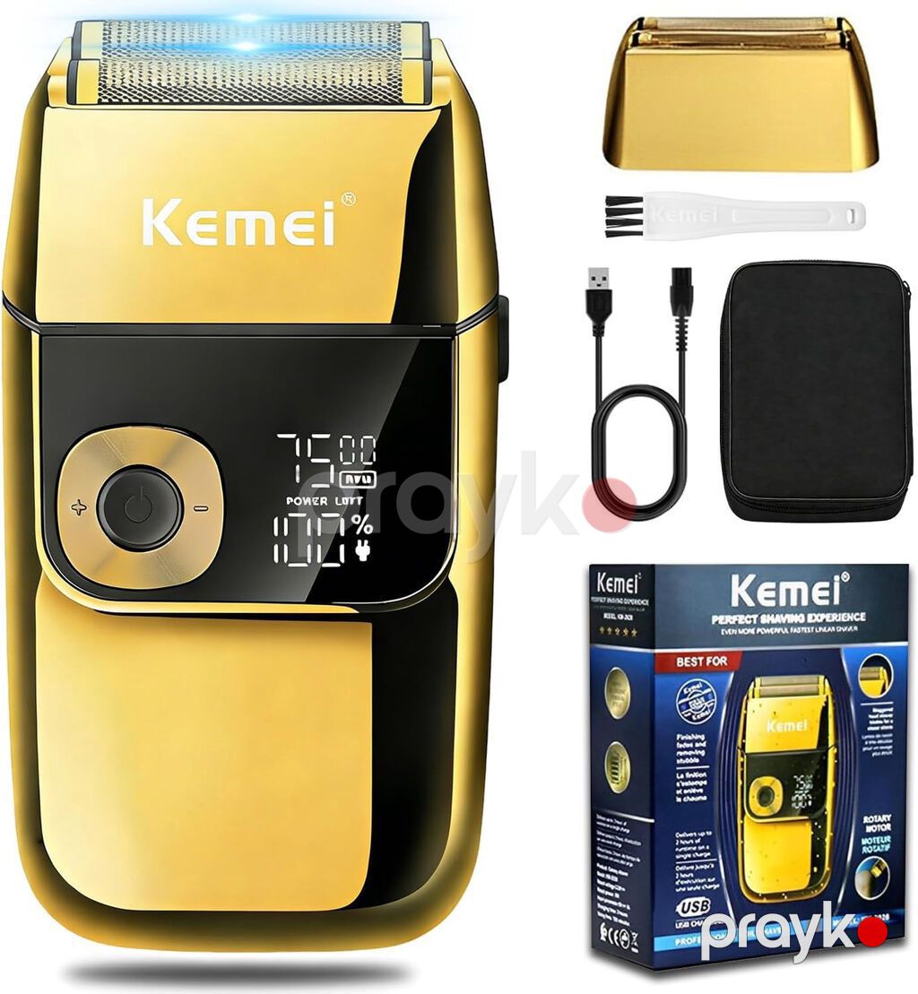 8459 Məhsulun adı: Elektrikli ülgüc Kemei KM-2028 Gold Brend: No — Usturalar, trimmerler və epilyatorlar, Bakı (2)