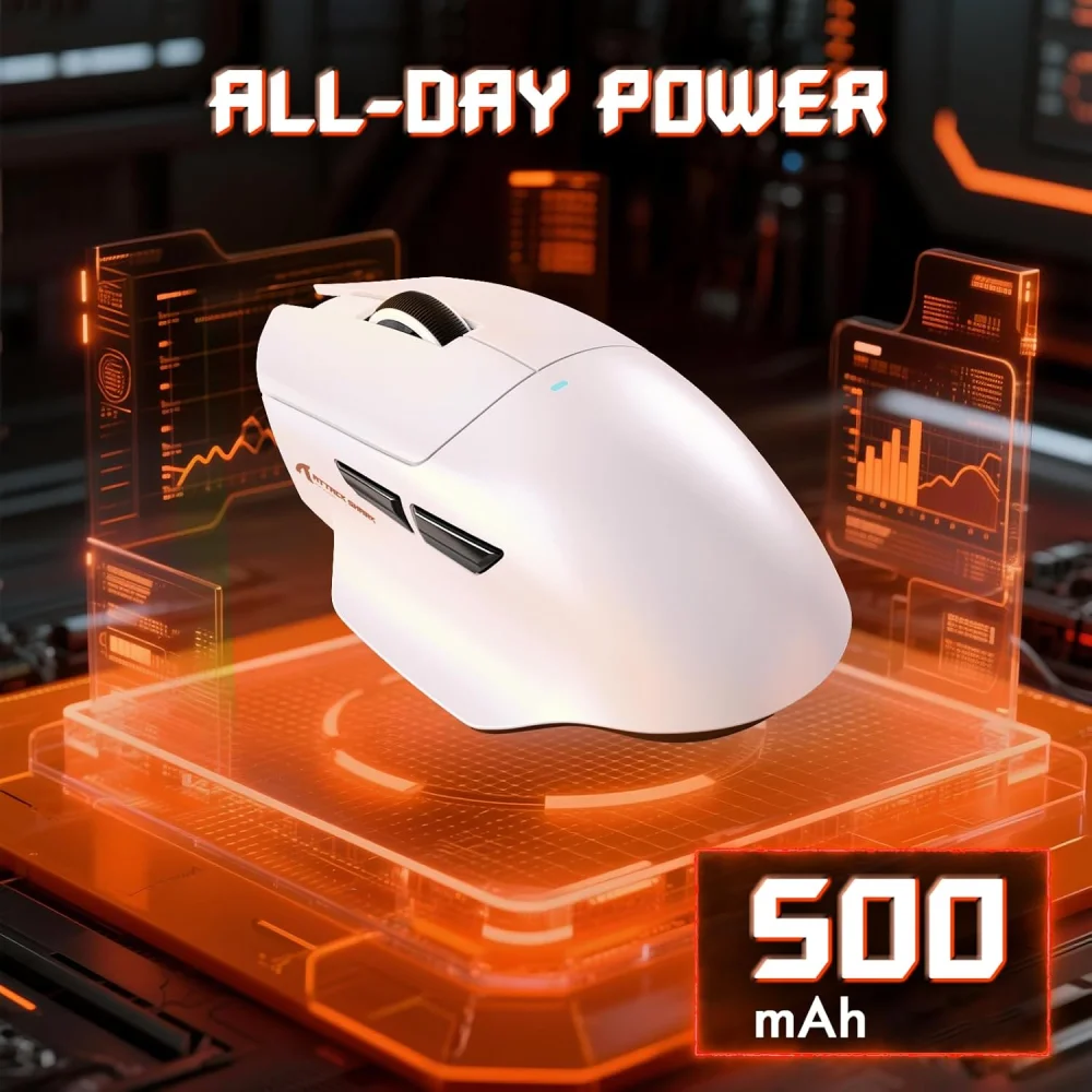 Attack Shark V6 Ultra-Light Tri-Mode Gaming Mouse with Charging Dock — Klaviaturalar və siçanlar, Bakı (4)