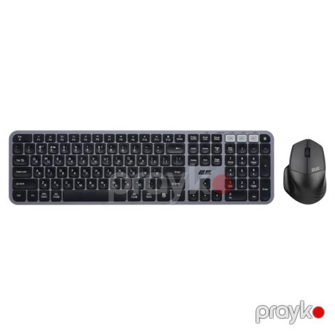2E Combo keyboard and mouse MK440 Wl/bt, En/uk, grey-black (2E-MK440WBGR_UA) — Bakı