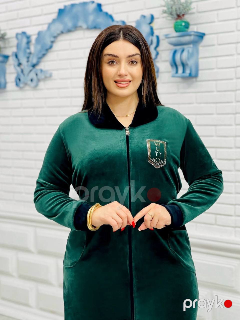 Ev xələti 2795538, yaşıl, velür, ölçü 4XL — Mallar, Bakı (3)