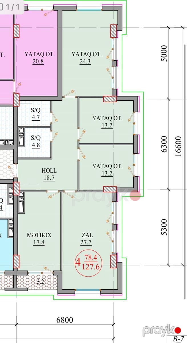 Satılır 4 otaqlı yeni tikili 130 m² — Mənzil, Bakı (4)