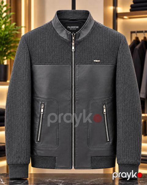 Kişi gödəkçəsi, qara, eko dəri/parça, ölçü 3XL — Bakı