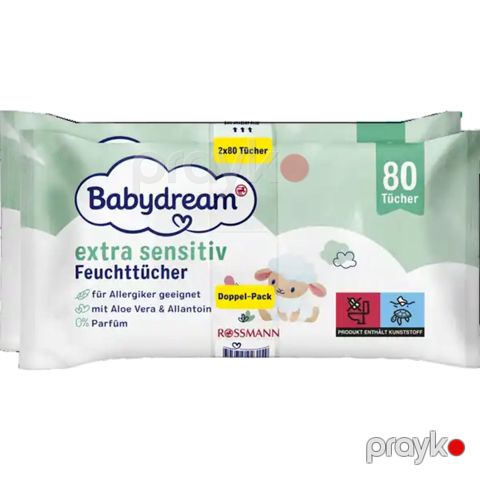 Uşaq nəm salfetləri Babydream Extra Sensitive 80 əd — Bakı