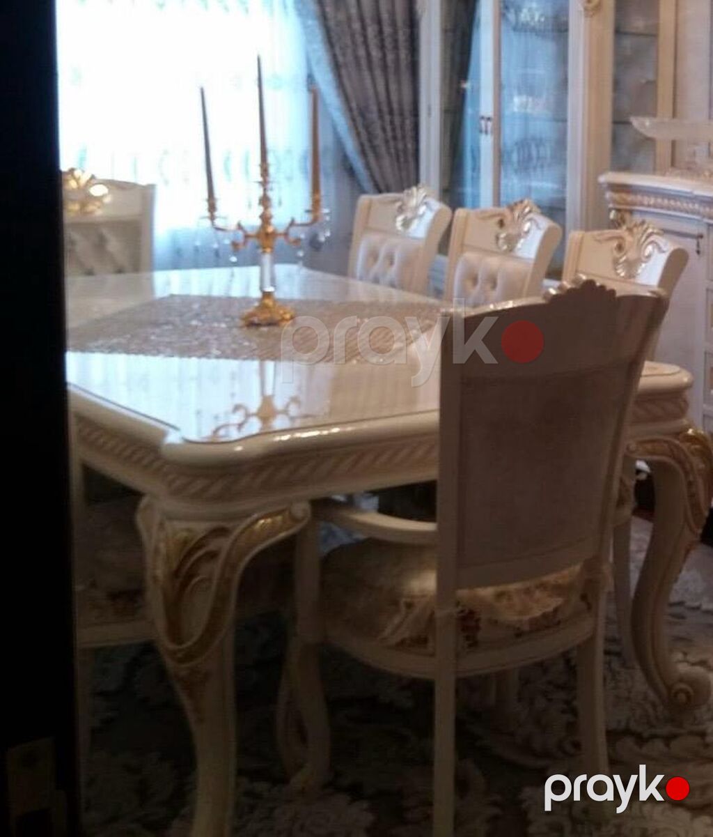 Qonaq otağı üçün, İşlənmiş, Oval masa, 8 stul — Masalar və stullar, Bakı (2)