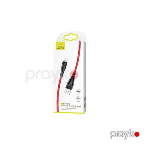 5895 Məhsulun adı: Kabel USB Usams U41 Lightning, Qırmızı Brend — Bakı