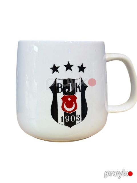 Krujka BJK, keramika, ağ/qara, 400 ml — Bakı
