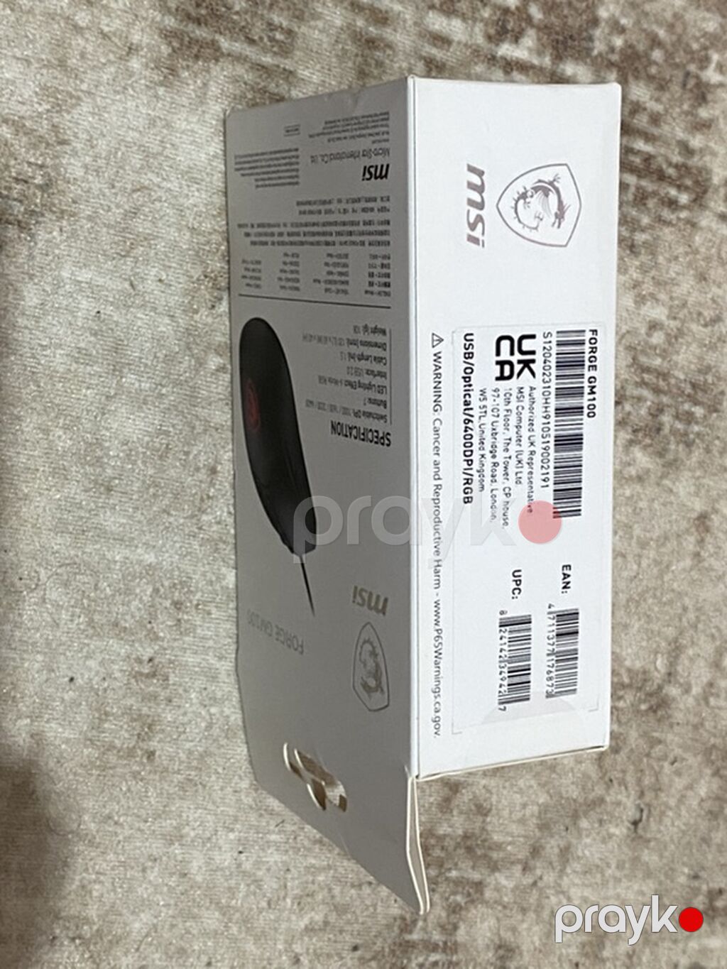 MSI Forge GM100 – oyunçu siçanı Xüsusiyyətlər: - Sensor: Optik - DPI — Klaviaturalar və siçanlar, Bakı (2)