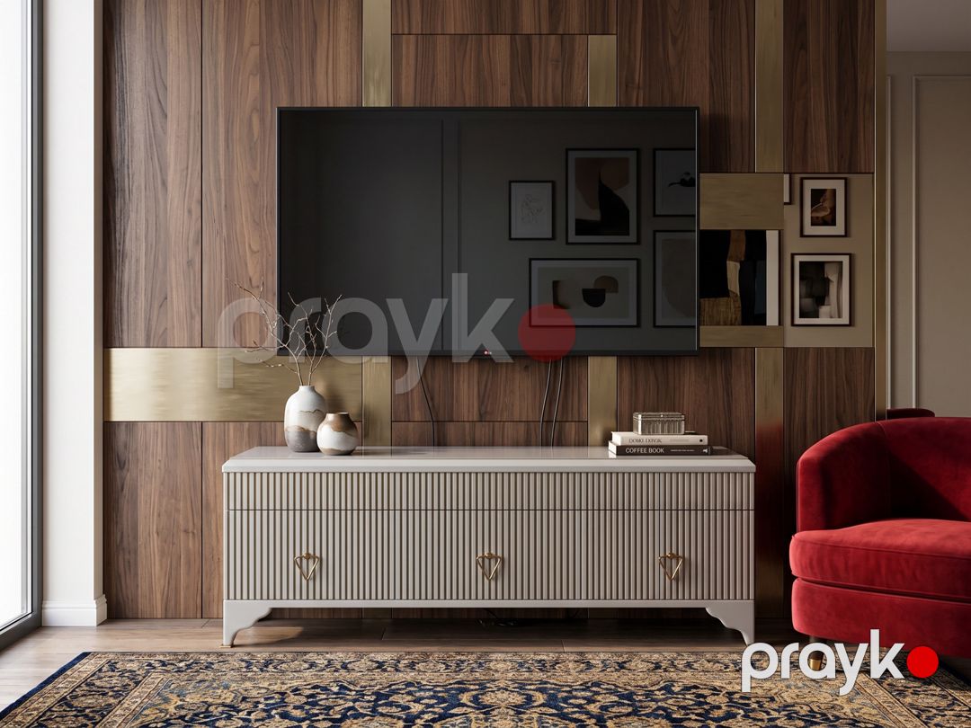 TV stend, 120x45x50 sm, MDF, ağ — Mallar, Bakı (2)