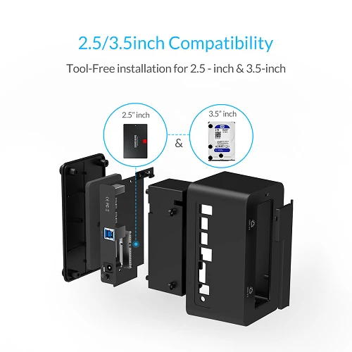 Orico 6619US3-V1-EU-BK-BP 2.5/3.5 inch HDD Dock — Xarici diskləri və fləş-yaddaşlar, Bakı (2)