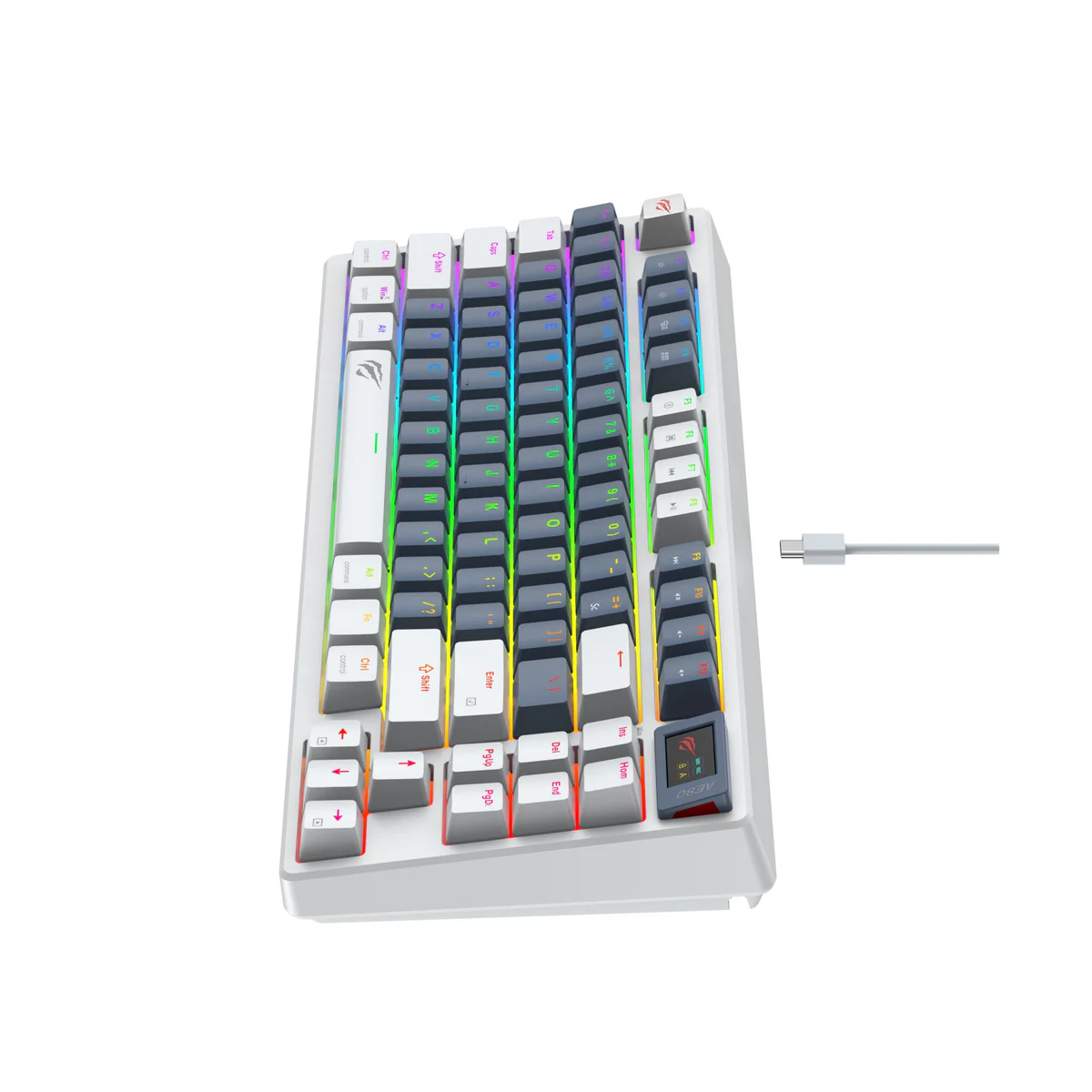 Havit KB884L-RU Gaming Keyboard RGB (Ağ + Mavi) (6939119068929) — Periferik cihazlar, Bakı (3)