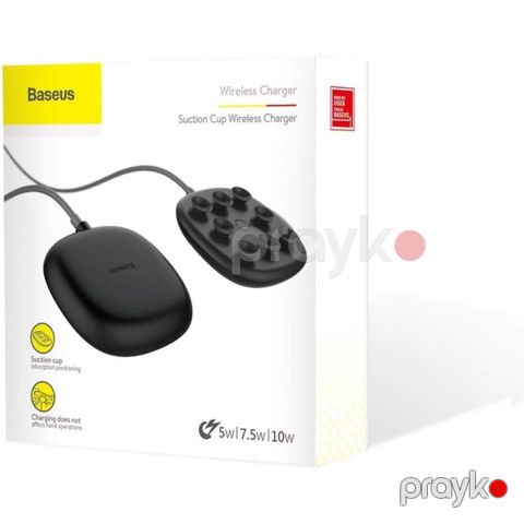Simsiz şarj cihazı Baseus Suction Cup Wireless Charger 10W Black — Bakı