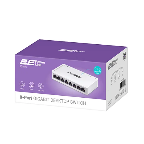 2E SG108G 8-Port Desktop Network Switch — Bakı