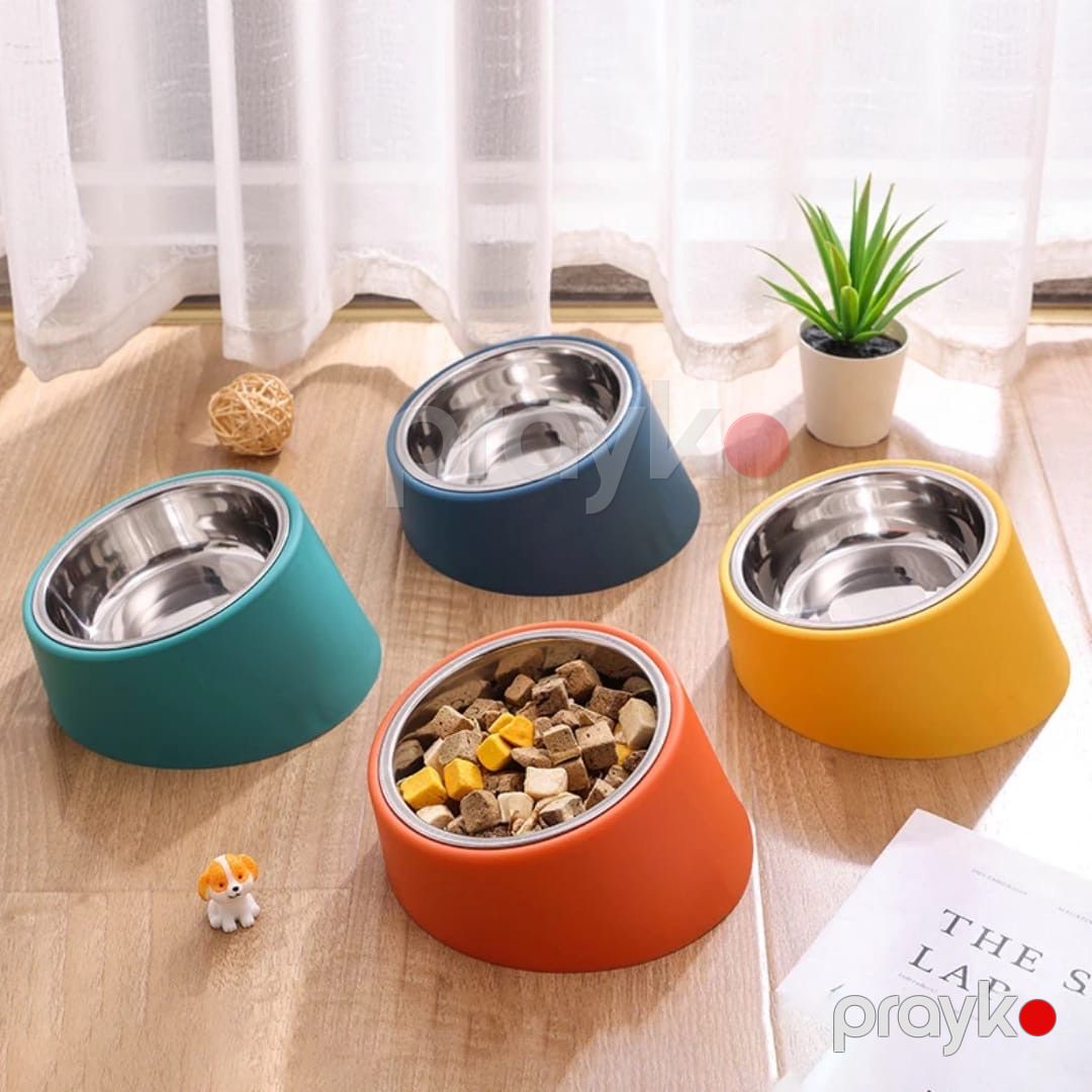 Yem kasası Tilted Pet Bowl, sarı — Mallar, Bakı (2)