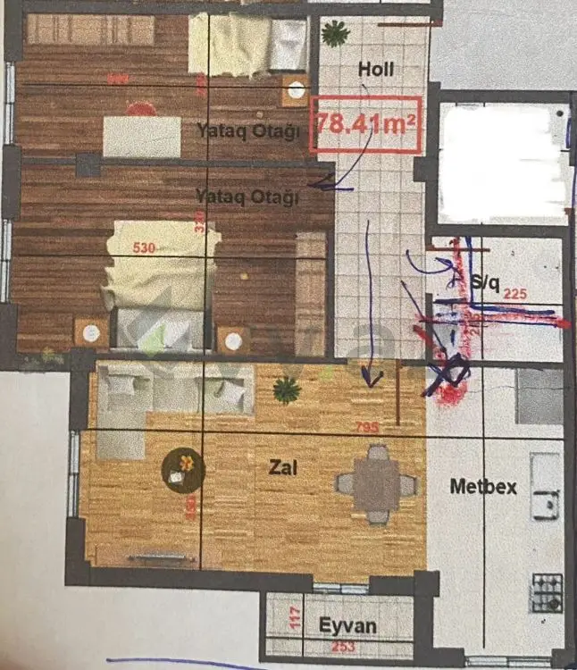 3 otaqlı mənzil Yeni tikili Satılır, Masazır, Abşeron — Mənzil (5)