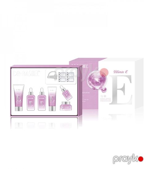 Üz dərisinə qulluq üçün dəst Dr.Rashel Vitamin E (makiyajın silinməsi üçün vasitə 80 ml + toner 100 ml + zərdab 30 ml + losyon 100 ml + BB krem 30 q + ampullu zərdab 4x5 ml) — Bakı