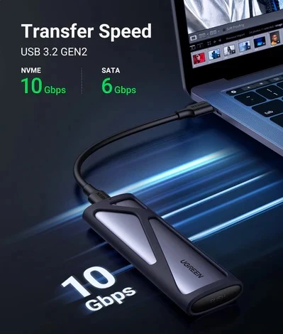 Ugreen 10Gbps M.2 NVMe Sata Enclosure — Xarici diskləri və fləş-yaddaşlar, Bakı (3)