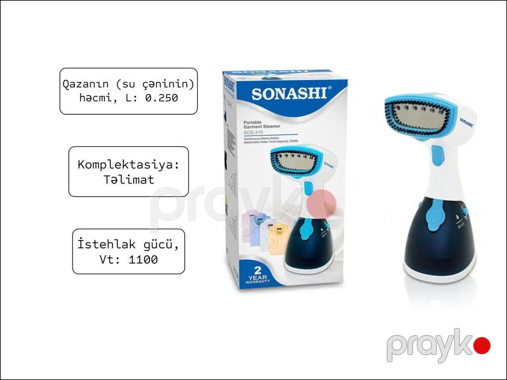 7429 Məhsulun adı: Əl buxarlayıcısı Sonashi SGS-315 (SO57D2) Brend — Buxar soxucu, Bakı (3)