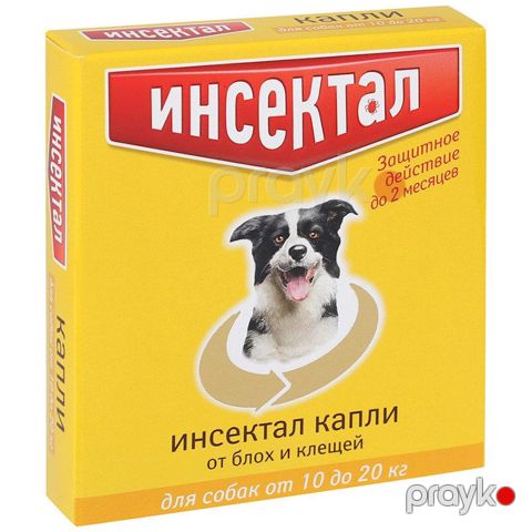 Damcı "Инсектал" itlər üçün, 10-20 kq, birə və gənə əleyhinə, 1.5 ml — Bakı