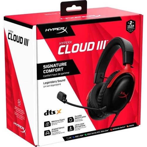 HyperX Cloud III Black/Red (727A9AA) Gaming Headset — Qulaqcıqlar, Bakı (4)
