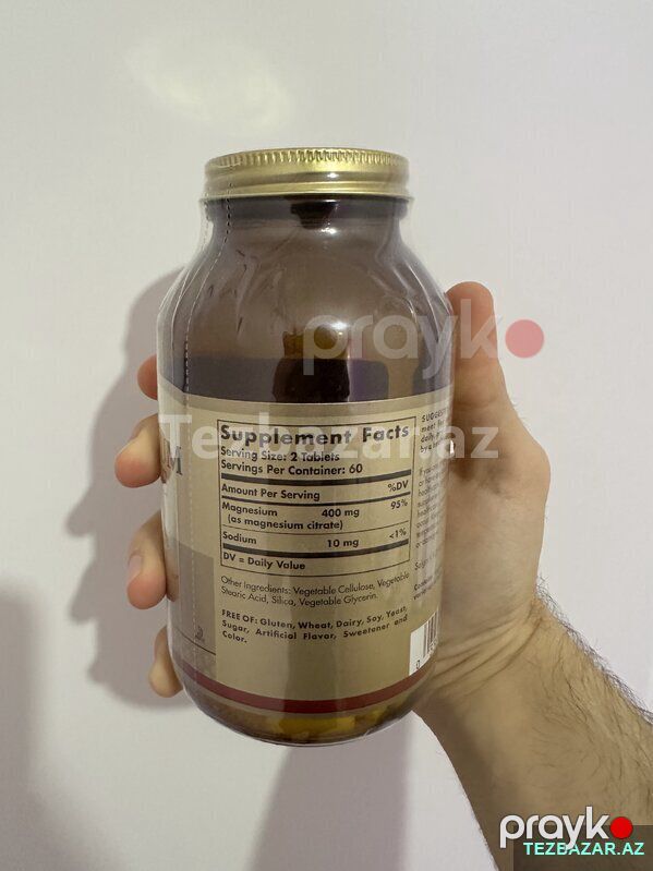 Solgar Magnesium Citrate 120 Tablet (Amerika vitamin) — İdman, hobi, istirahət, Bakı (2)
