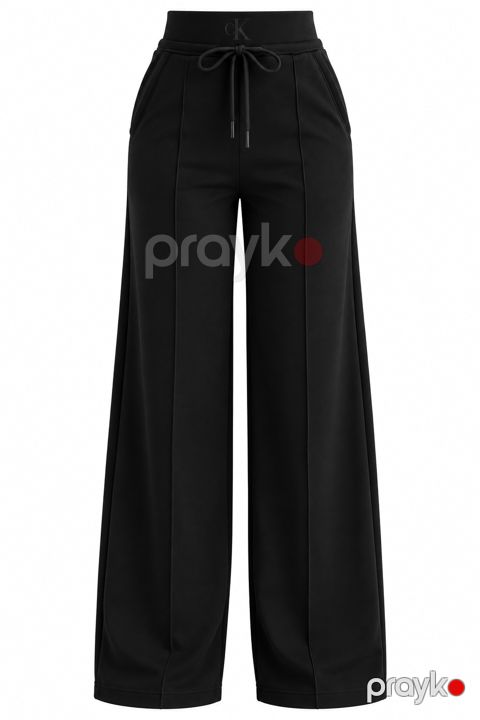 Qadınlar üçün enli şalvar 9601, qara, poliester, ölçü 3XL — Bakı