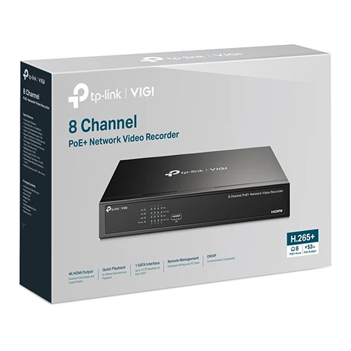 Vigi NVR1008H-8P 8 Channel PoE+ Network Video Recorder — Surveillance kameralar, Bakı (3)