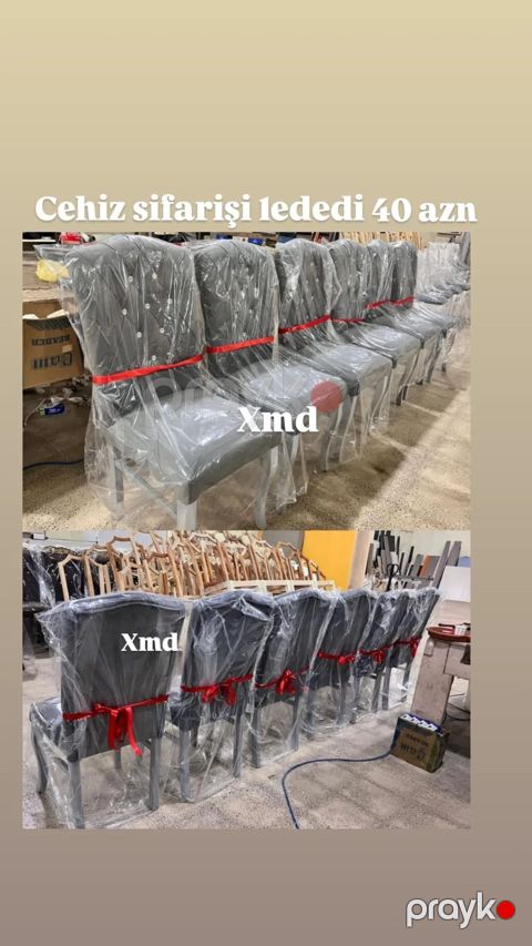 Cehiz sifarişi üçün stul bəzəyi – LED-lı dekor - Hər stul üçün LED — Bakı