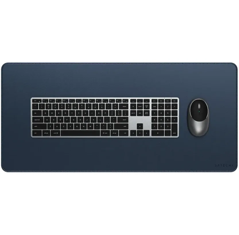 Mouse və klaviatura altlığı Satechi Vegan-Leather Premium Desk Mat Blue — Bakı