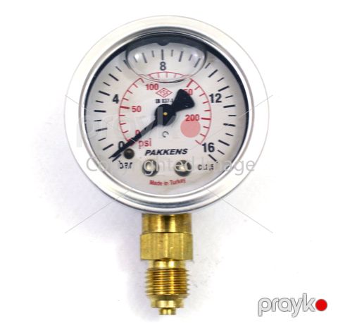 Manometr gliserin dolğulu (0-16 Bar 63 mm 1,4") Pakkens 0631001108 — Bakı