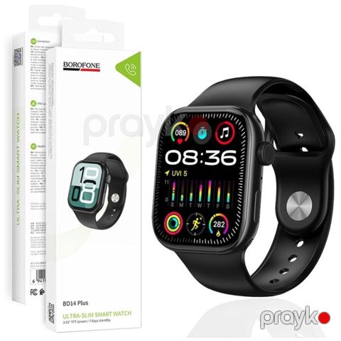 Borofone BD14 Plus Smart Saat 2.01" Bluetooth 5.3 IP54 TFT Ekran — Bakı