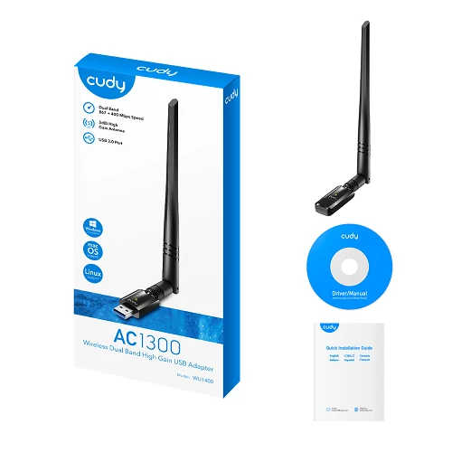 Cudy WU1400 AC1300 USB Wi-Fi Adapter — Routerlər, Bakı (3)