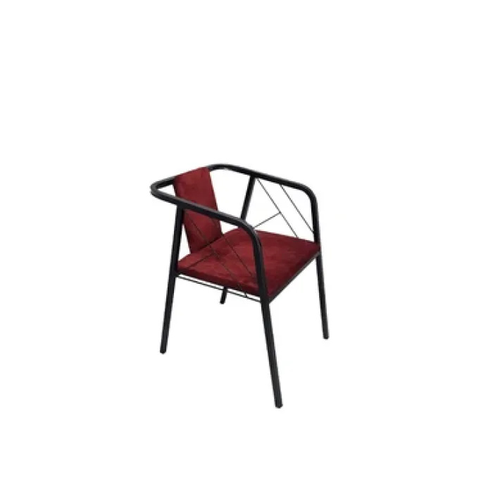 Paslanmaz Polad Stul EFM-0182 – Qara/Bordo (80x45x40 sm) — Bakı
