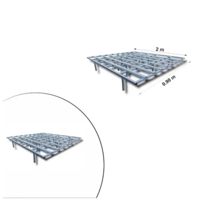 Paslanmaz Polad Çarpayı Karkası EFM-0189 – Boz (200x90x25 sm) — Bakı