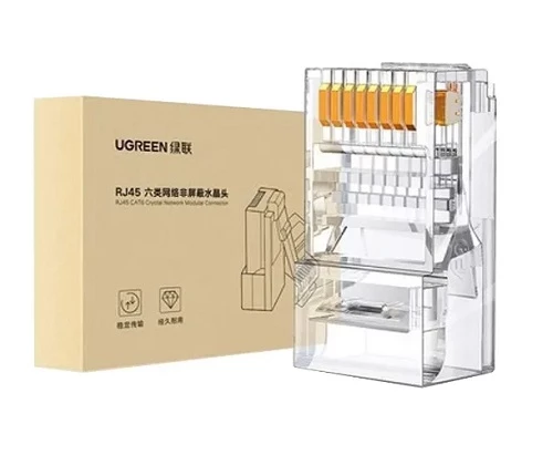 Ugreen 100x plug plug coupler end RJ45 8P8C Cat 6 transparent (60558) — Şəbəkə və server avadanlığı, Bakı (2)