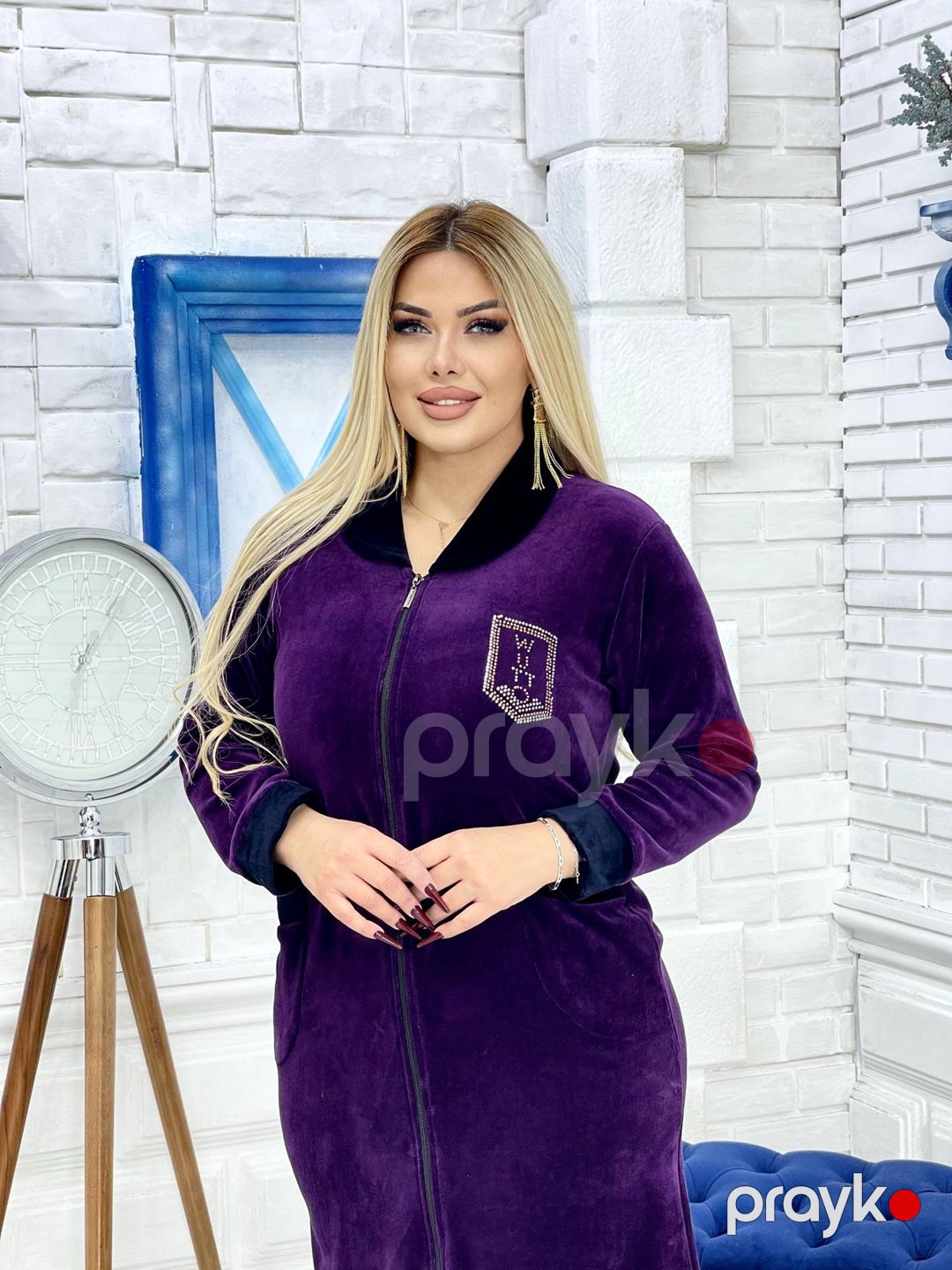 Ev xələti 2795810, bənövşəyi, velür, ölçü 4XL — Mallar, Bakı (2)