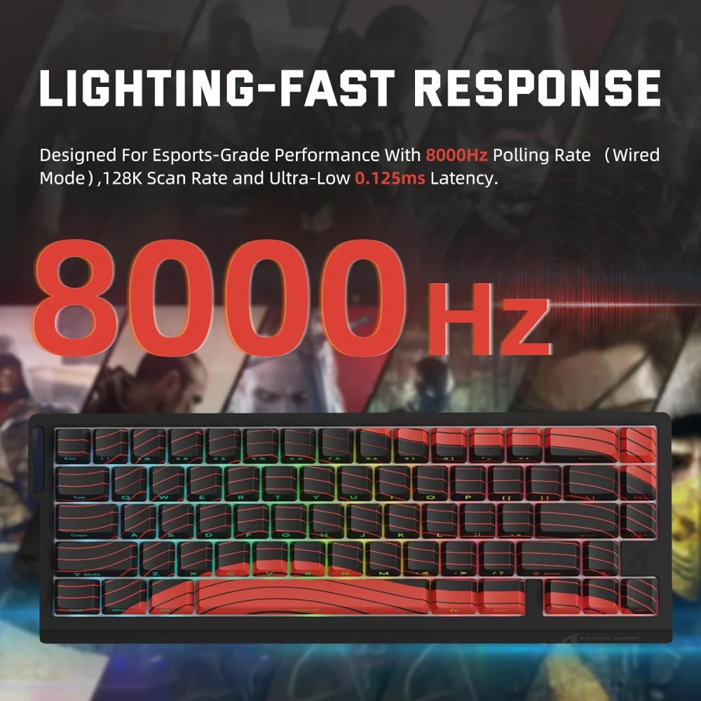 Attack Shark X68 MAX HE Wired Rapid Trigger Magnetic Gaming Keyboard — Klaviaturalar və siçanlar, Bakı (2)
