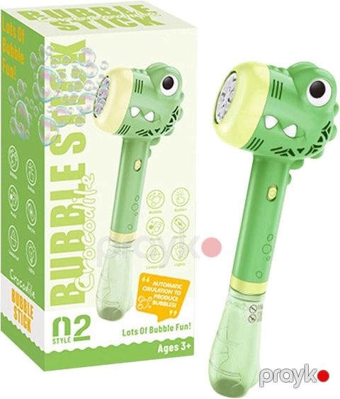 Sabun köpükləri buraxan Bubbles stick, timsah, işıq və səs effektləri ilə, yaşıl — Bakı