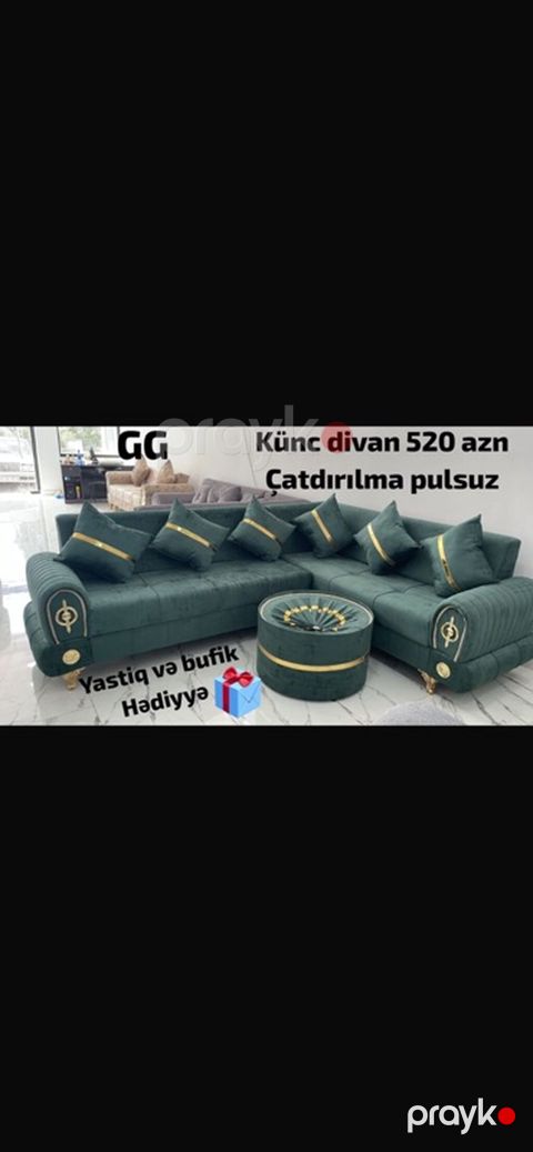 Künc divan və klassik divan modelləri - Künc divan: 520 AZN — Bakı