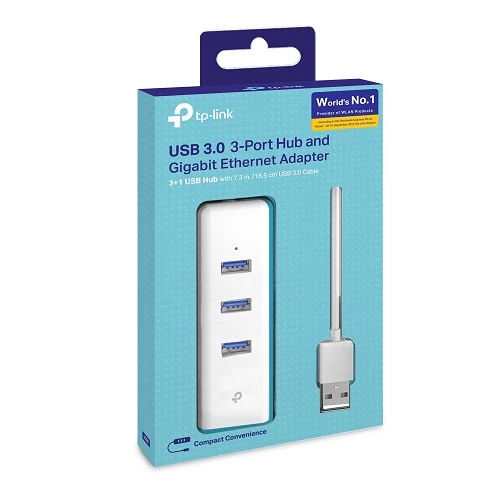 TP-Link UE330 USB 3.0 3-Port Hub & Gigabit Ethernet Adapter — Şəbəkə və server avadanlığı, Bakı (3)
