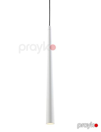 Asma çıraq, Cree XPE LED, 3W, 3000K, 120 lm, 30°, alüminium/polad, ağ, D40x485mm, IP20 - LSP226-WT — Bakı