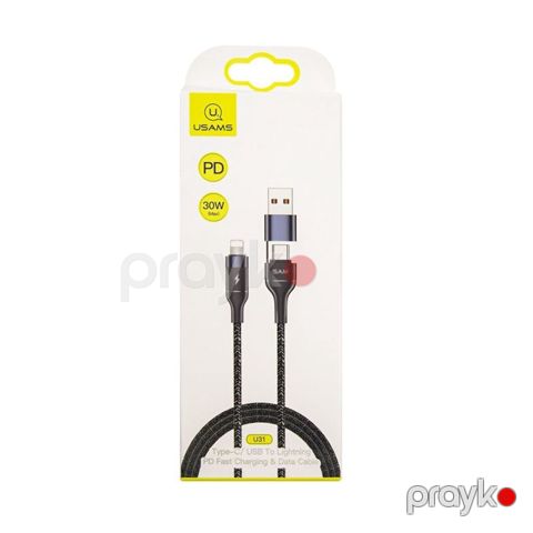 5894 Məhsulun adı: Kabel USB Usams U31 2IN1, Qara Brend: Usams — Bakı